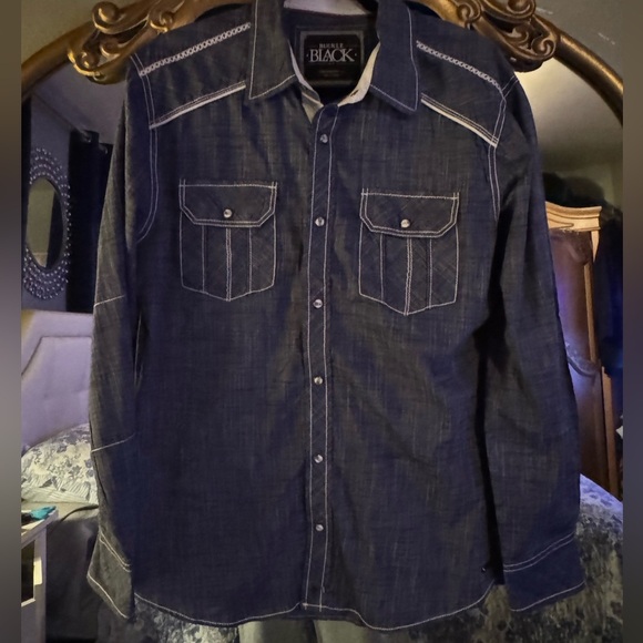 Buckle Other - Buckle black Men's Denim Shirt - Dark Blue
